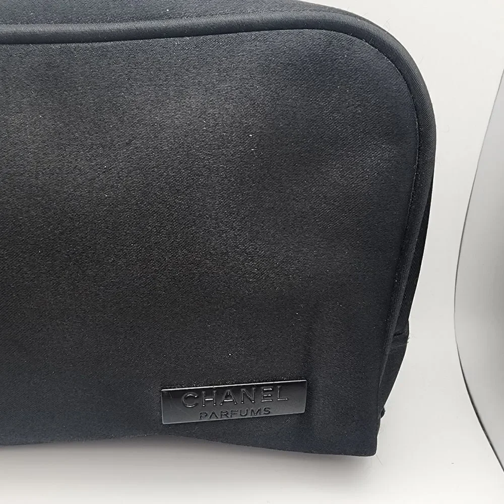Chanel Parfums Black Cosmetic Bag
